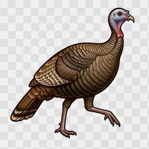 Adult Turkey Hen Walking Pose Sticker