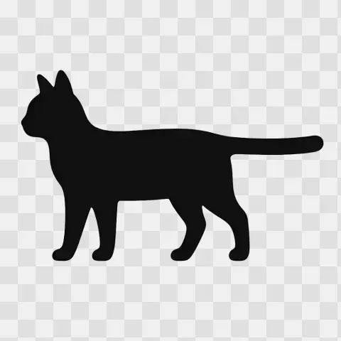 Alert Side Profile Cat Silhouette