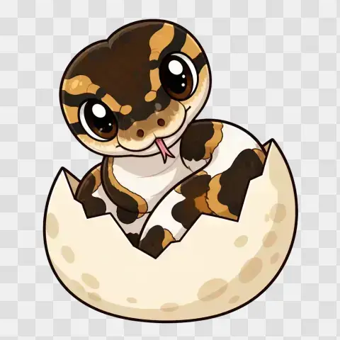 Ball Python Hatchling Emerging From Egg