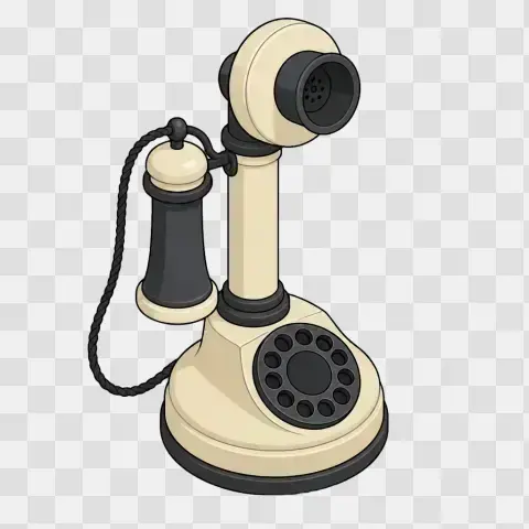 Candlestick Telephone Isometric Three Quarter View