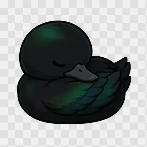 Cayuga Duck Chibi Curled Asleep