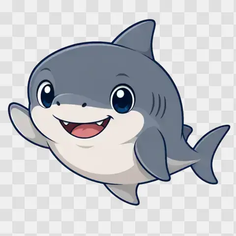 Chibi Bull Shark Waving Pose