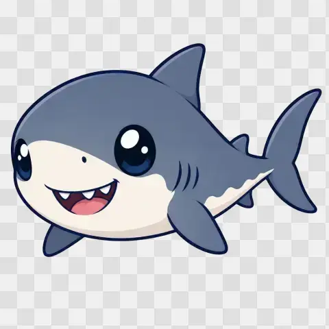 Chibi Great White Shark Swimming Pose