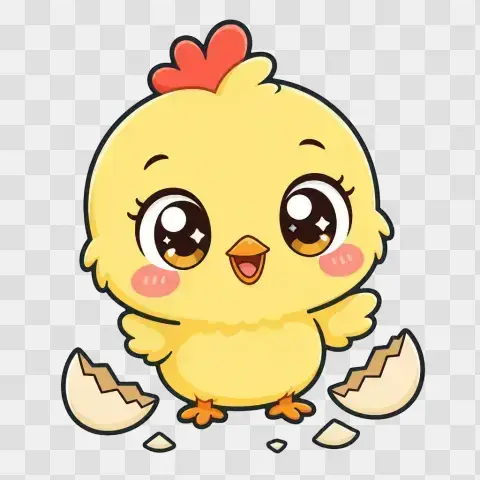 Chibi Hatchling Emerging From Egg Shell