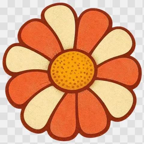 Chunky Daisy Retro Clip Art
