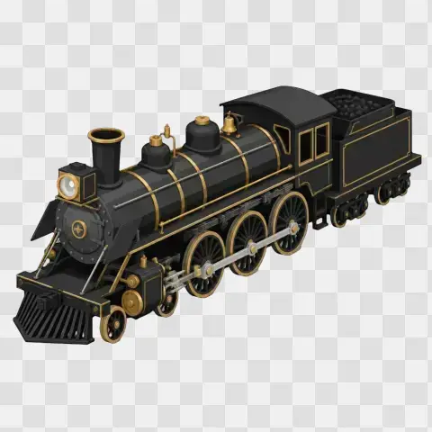 Classic Express Steam Locomotive Side Biased View