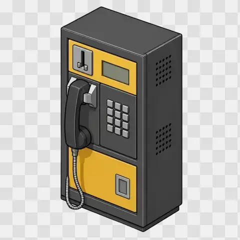 Classic Payphone Standard Three Quarter Isometric