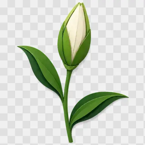 Closed Lily Bud Papercut Single Stem