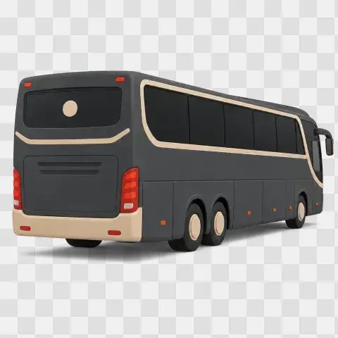 Coach Bus Rear Three Quarter View