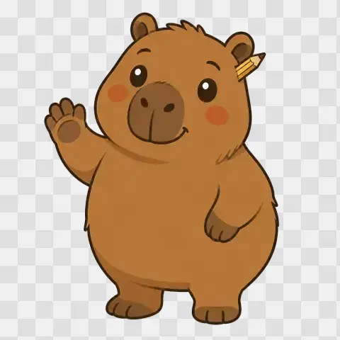Cora Capybara Waving Hello