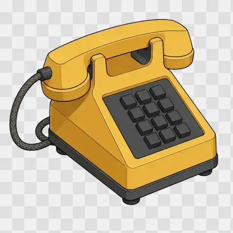 Cradle Telephone Receiver Seated Opposite Three Quarter View