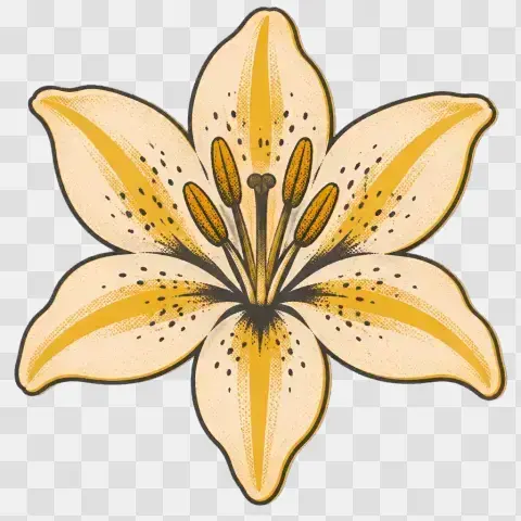 Cream Lily Top Down With Six Tepals And Anthers