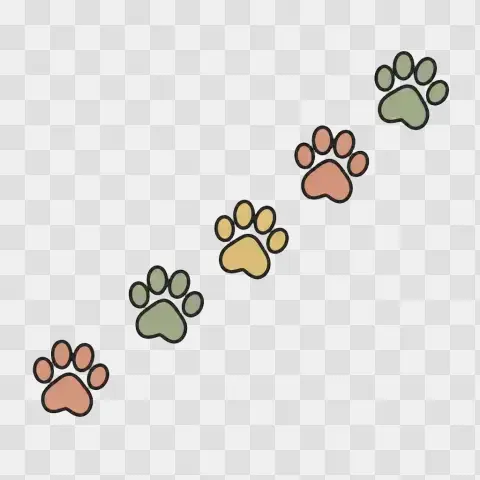Curving Walking Paw Trail