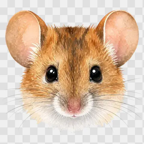 Deer Mouse Portrait Watercolor Clipart
