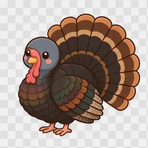 Eastern Wild Turkey Standing Profile Clipart