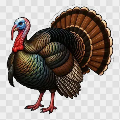 Eastern Wild Turkey Standing Profile Sticker