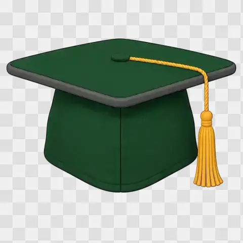 Forest Green Soft Academic Cap Rear View