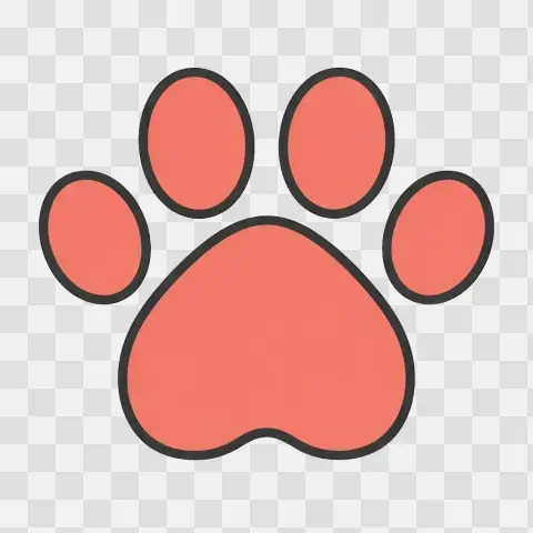 Four Toe Cat Paw Print Dusty Coral
