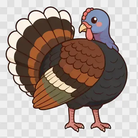 Gould S Wild Turkey Looking Backward Kawaii Clipart