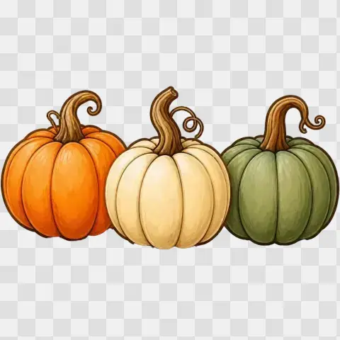 Heirloom Pumpkin Trio Clipart