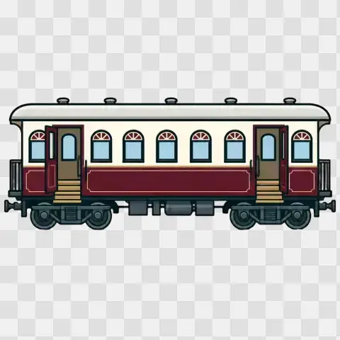Heritage Railcar Side Profile Doors Open Parked At Platform