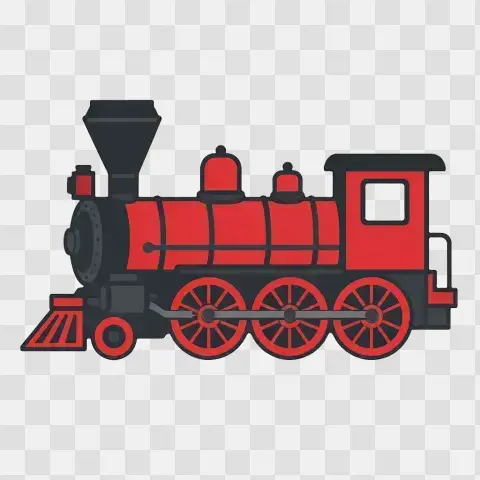 Heritage Steam Locomotive Side Profile Signal Red