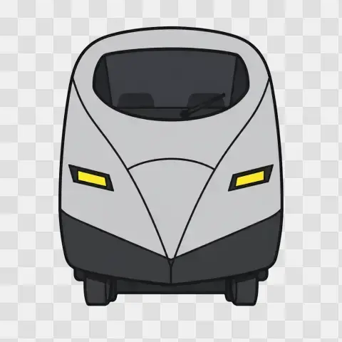 High Speed Train Straight On Nose Neutral Silver