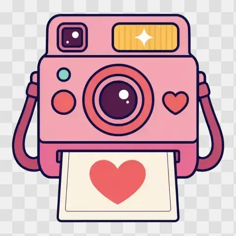 Instant Camera Heart Print Ejecting