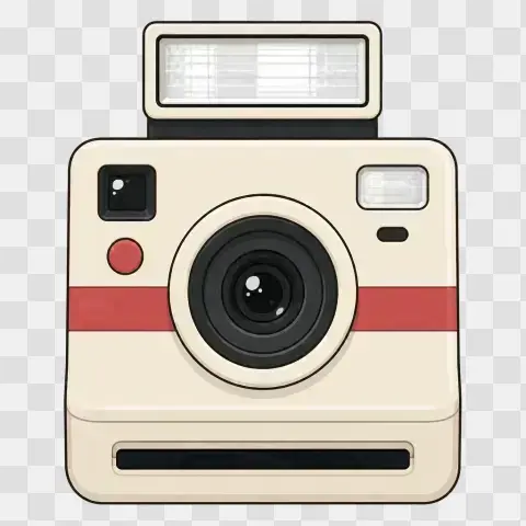 Instant Camera Straight On Flash Raised
