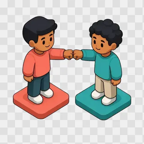 Isometric Fist Bump Friends