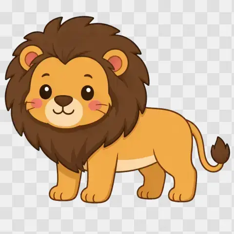Kawaii African Lion Standing Profile