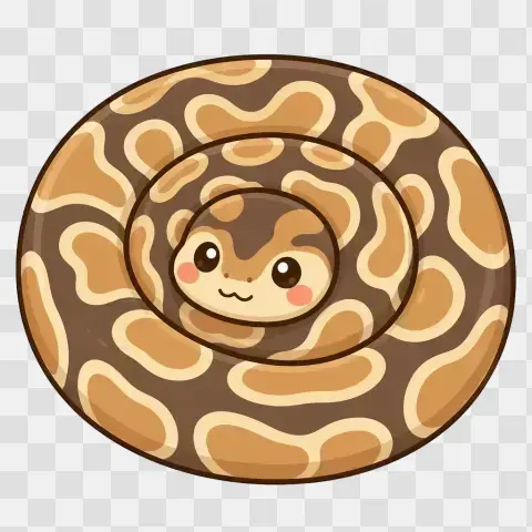 Kawaii Ball Python Spiral Coil Portrait