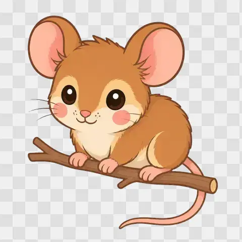 Kawaii Deer Mouse Curious Juvenile Pose