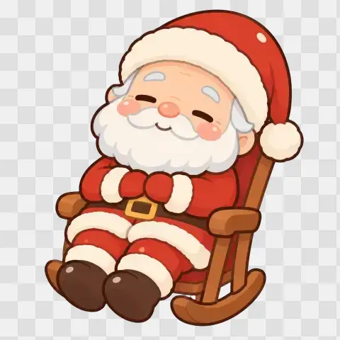 Kawaii Elder Santa Resting After Deliveries Candlelight Glow