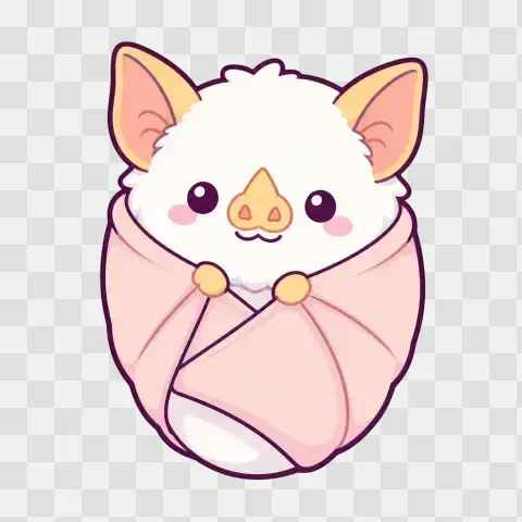 Kawaii Honduran White Bat Swaddled Pup