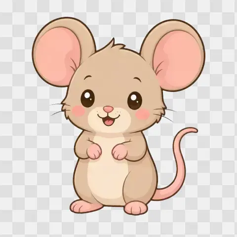 Kawaii House Mouse Standing Classic Pose