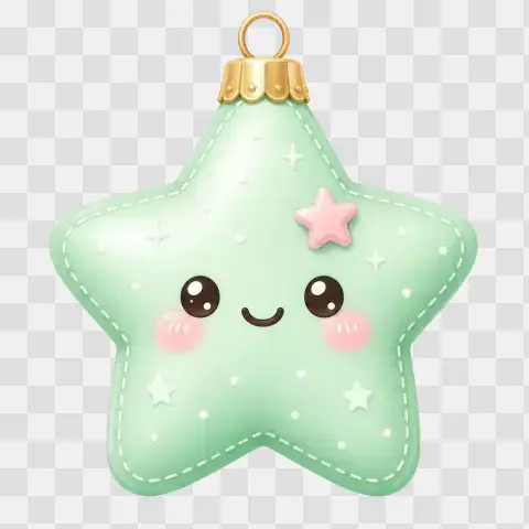 Kawaii Mint Green Star Ornament 9t6zpl