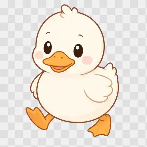 Kawaii Pekin Duckling Waddling Duck Clipart