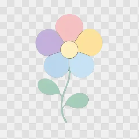 Leafy Sprig Pastel Paper Cut Clip Art