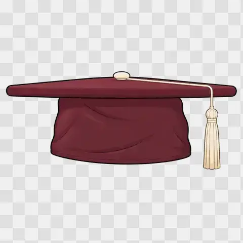 Maroon Vintage Cloth Covered Cap Profile View