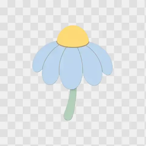Minimal Coneflower Pastel Paper Cut Clip Art