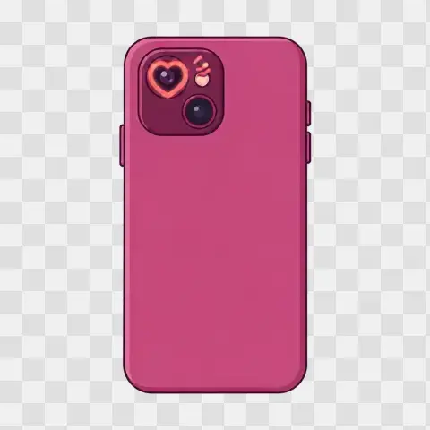 Phone Camera Top Down View With Heart Focus Ring