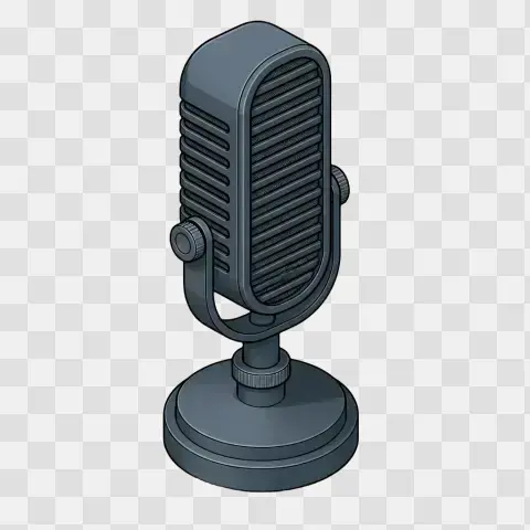 Pill Grille Broadcast Microphone Near Front Elevation