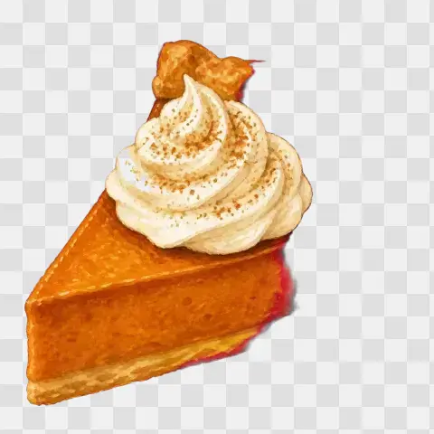 Pumpkin Pie Slice With Whipped Cream Clipart