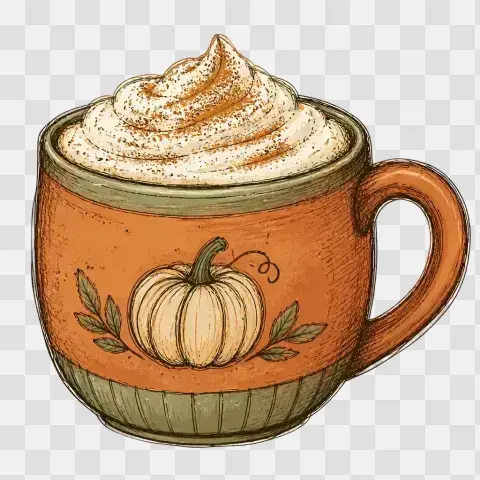 Pumpkin Spice Latte Ceramic Mug Clipart