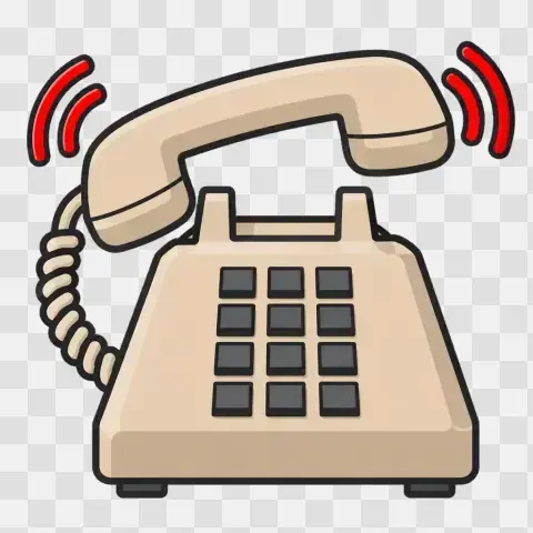 Push Button Desk Phone 1980s Beige Ringing State