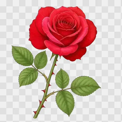 Red Rose Full Bloom Single Stem