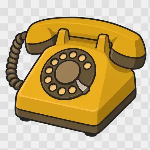 Rotary Desk Phone 1970s Mustard Three Quarter View