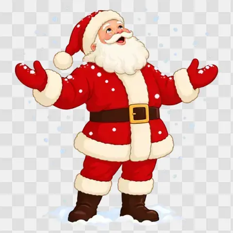 Santa In Swirling Snowfall Watercolor Clipart