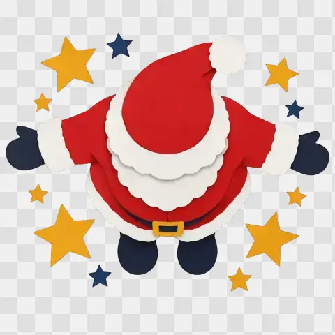Santa Overhead View Moonlit Navy